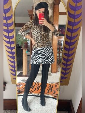 90s Zebra Mini Skirt!